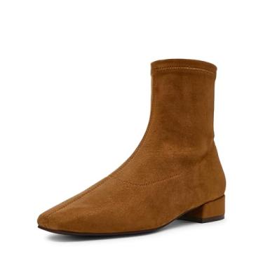 Imagem de Anne Klein Bota feminina de cano curto Russ, Camurça bege, 37