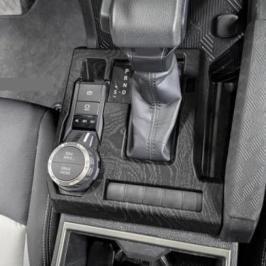 Imagem de KUJOOY Para Toyota Tacoma 2024 2025 para 4Runner 2025 Acessórios interiores decoração painel console central tampa de saída de ar moldura decorativa ABS (grão de madeira preta, tampa do painel de