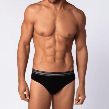 Imagem de Cueca Lupo Slip Algodão com Elastano 524-088 C/2, Preto, Preto, GG
