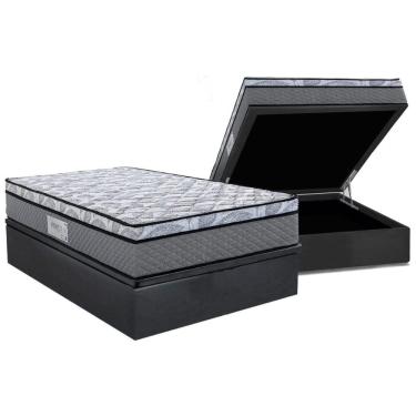 Imagem de Cama Box Baú Casal: Colchão Anatômico Herval D60 / AG65 Perpetual + Base CRC Suede Gray...
