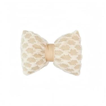 Imagem de lomysoali Almofada de assento de carro com laço fofo, tecido de pelúcia oferece suporte confortável para os pulmões, decoração de interiores de carro adorável 16 x 14 (1 peça)