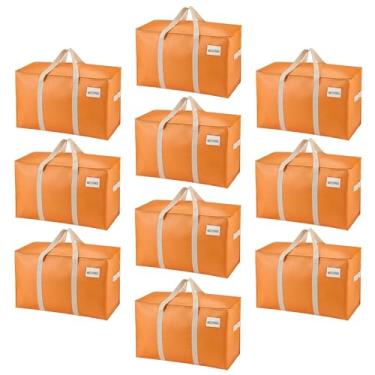 Imagem de VENO Pacote com 10 sacos de mudança, resistente, alternativo para caixas de mudança, suprimentos de armazenamento de embalagem, itens essenciais para dormitório com zíper para roupas, sacolas de