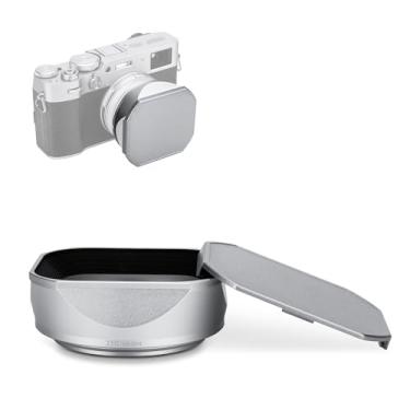 Imagem de Para-sol quadrado de metal X100VI com tampa de lente, protetor de lente para câmera Fujifilm Fuji X100VI X100V X100F substitui o para-sol Fujifilm Fuji LH-X100, com anel adaptador de filtro de lente e