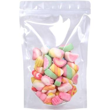 Imagem de BILAXIEER 20 peças de plástico de alumínio Mylar com fecho de zíper frontal transparente para armazenamento de alimentos a longo prazo (26 x 37,8 cm)