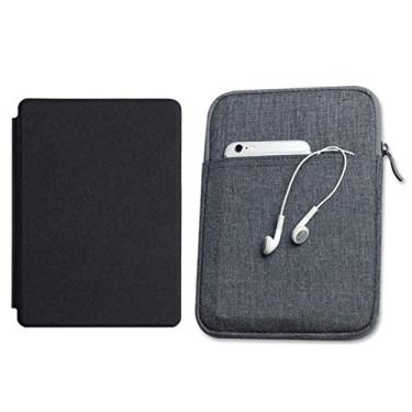 Imagem de Capa Kindle Paperwhite 10ª geração à prova d'água Preta - Função Liga/Desliga - Fechamento magnético + Bolsa Sleeve Cinza Escuro