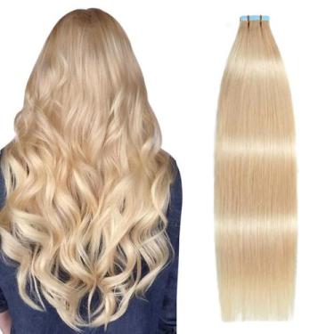 Imagem de Extensões de cabelo SUYYA Tape em cabelo humano 40g 16cm Loiro claro