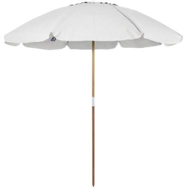 Imagem de Guarda Sol 2,40 Metros Branco Bagum Caiobá e Alumínio com Vareta de Fi