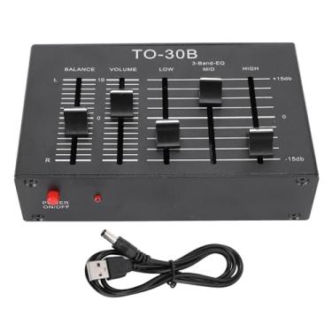 Imagem de 3 banda eq equalizador estéreo alto médio baixo canal de som de balanço pré -amplificador de controle de volume para áudio de carro e sistemas de teatro em casa Construção de metal