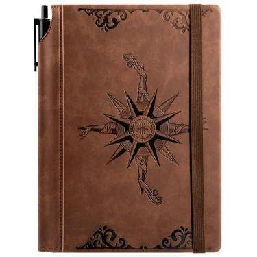 Imagem de Caderno Journal CAGIE Compass Leather A5 288p para homens