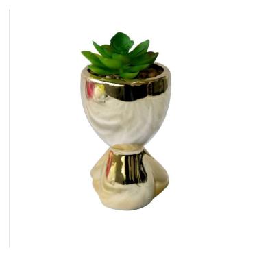 Imagem de Vaso Decorativo Com Suculenta Artificial 6.5x7x11cm
