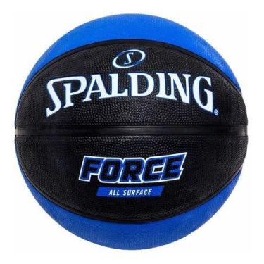 Imagem de Bola Basquete Spalding Force-Borracha-Tam 7-Preto/azul, Preto, Azul