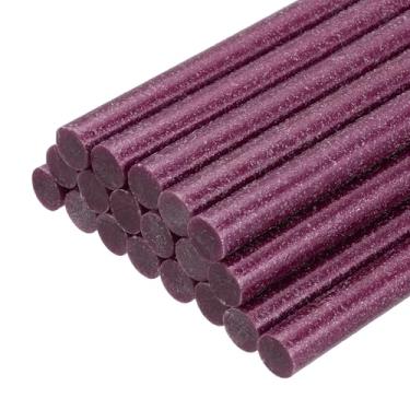 Imagem de PATIKIL Bastões de cola quente para pistola de cola, 20 peças de adesivos coloridos de derretimento a quente para projetos de artesanato DIY, decoração de arte, reparos domésticos, rosa vermelha (9,9