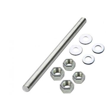 Imagem de Barra Roscada De 3/8 X1,00Mt Kit 4 Barra + 16 Porc + 16 Arrue