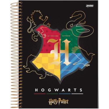 Imagem de Jandaia - Caderno Espiral Universitário CD 1 Matéria 96 Fls Harry Potter Hogwarts Preta FSC