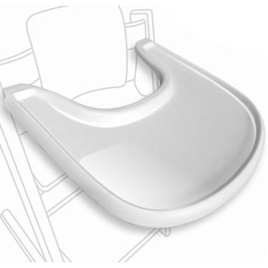 Imagem de Bandeja de cadeira alta compatível com cadeira Stokke Trip Trap, branco brilhante - design ergonômico curvo - livre de BPA, fácil de montar