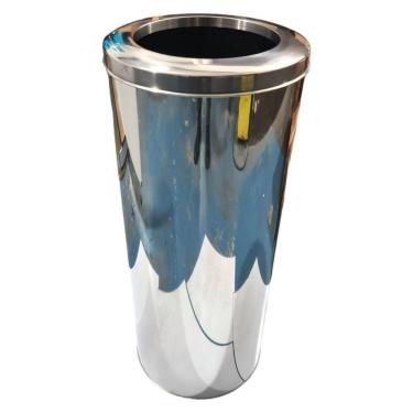 Imagem de Cesto Lixeira Em Aço Inox Com Aro Cozinha Banheiro 22 Litros