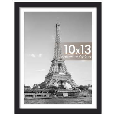 Imagem de upsimples Molduras para fotos de 25 x 33 cm, exiba imagens 22 x 30 com tapete ou 25 x 30 sem, moldura para pendurar na parede, preta, 1 pacote