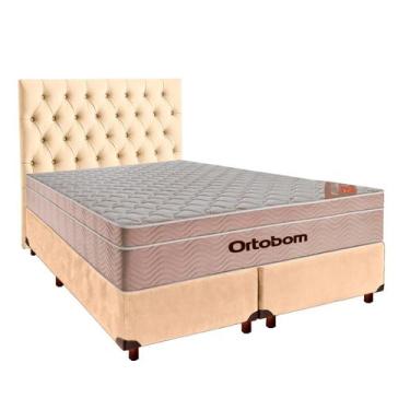 Imagem de Cama + Box Perola e Colchão Ortobom Molas Ensacadas Queen - Airtech + 
