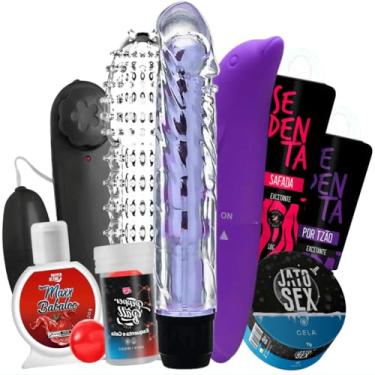 Imagem de Kit Sexy Shop Casal – Vibrador Plug Anal Feminino, Gel Excitante, Capa Peniana e Acessórios Adultos de Bem-Estar
