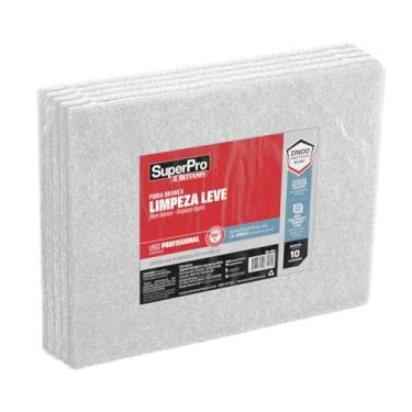 Imagem de Fibra de Limpeza Leve de 10,2 x 26cm, Contém 1 Unidade, Cor Branca, SuperPro Bettanin
