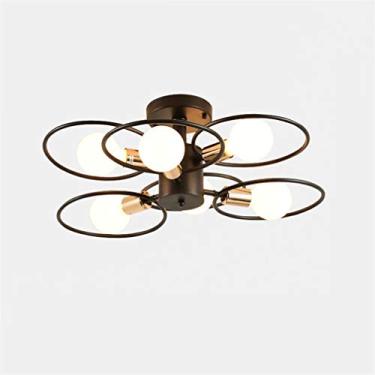 Imagem de Luminária de teto industrial Lustre retrô Luminária suspensa vintage Sala de estar Quarto Corredor Luminária de teto Edison E27 Iluminação antiga para sala de jantar Banheiro Luzes de casa d