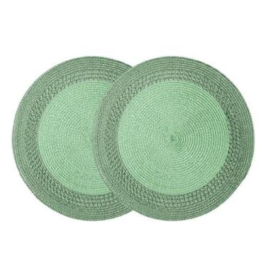 Imagem de Jogo 2 Lugar Americano Sousplat Redondo Poliester Verde Wolff 38cm