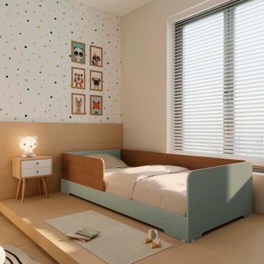 Imagem de Cama Infantil de Solteiro Montessoriana em 100% Mdf Premium Mark Verti/ Castanho
