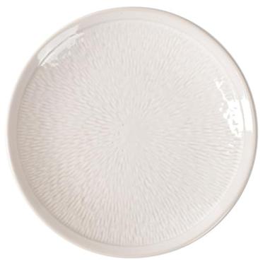 Imagem de URGDWEKJY Pratos de jantar prato grande simples prato de disco prato de restaurante prato de bife prato ocidental porcelana branca prato de sobremesa prato bandeja de jantar (B)