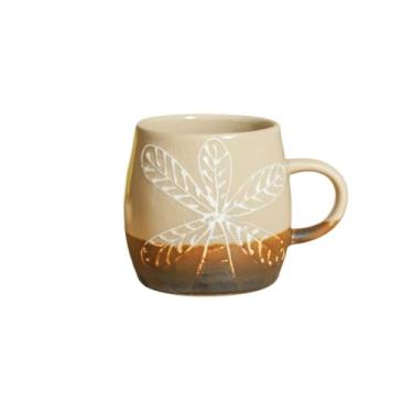 Imagem de URGDWEKJY Caneca de viagem estilo simples design padrão em relevo xícara de café da manhã caneca de casa xícara de café xícara de viagem xícara de chá xícara de chocolate quente xícara de café com