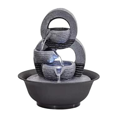 Imagem de XFNVXC Fonte de mesa cascata de mesa decoração de casa ornamento de água circulante fonte da sorte interior fonte decorativa de mesa fonte de água corrente fonte de água de mesa