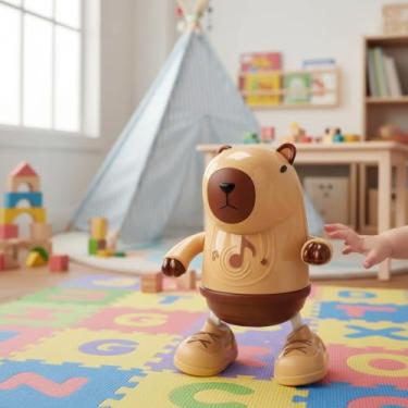 Imagem de Capivara Musical com Luzes e Sons – Brinquedo Sensorial para Bebês com Luzes Coloridas e Movimento + Bolha de Sabão Tema Capivara Capibara Premiun