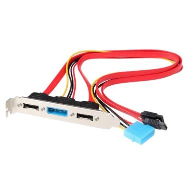 Imagem de YINETTECH Suporte PCI SATA para eSATA e 4Pin IDE M - Cabo de altura total 2 portas HDD externo CD-ROM Conexão