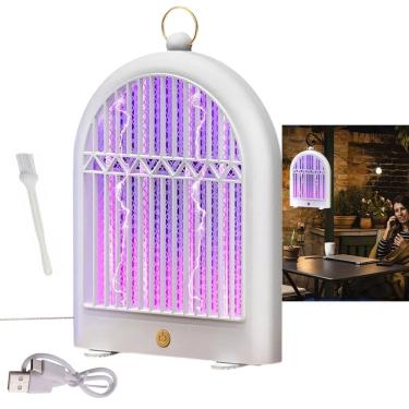 Imagem de Luminaria Repelente Armadilha Mata Mosquito Inseto Moscas Pernilongo Luz Ultravioleta Gancho Pendurar Portatil Usb