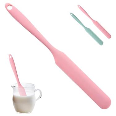 Imagem de Espátula de silicone, espátula fina antiaderente resistente ao calor, palito de agitação de fermento, espalhador de geleia para manteiga de amendoim, espátulas de manteiga de creme de bolo para raspar