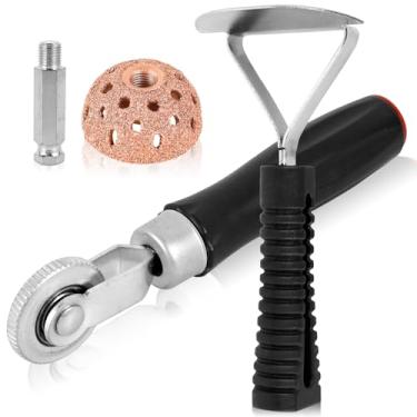 Imagem de Kit de reparo de pneu, ferramentas de remendo de reparo de pneu resistente ao desgaste ferramenta de rolo de remendo de pneu roda de polimento de aço de tungstênio 42 mm cabeça de moagem de pneu de