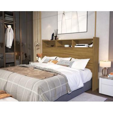 Imagem de Cabeçeira box casal 140 cm melissa 100% mdf com nicho - MADEC, FREIJO