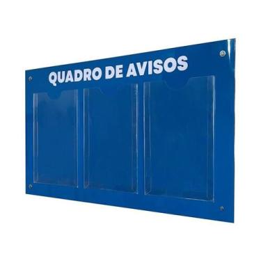 Imagem de Quadro Aviso Gestão Á Vista Informativo Porta Folhas Mural Recados Org