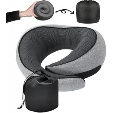 Imagem de Almofada de viagem SZXYX Almofada de pescoço 100% viscoelástica cinza