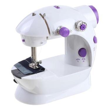 Imagem de Mini Máquina De Costura Reta Portátil Bivolt 110v/220v Cor Branco - Ut
