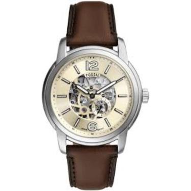 Imagem de Relógio Fossil Masculino Ref: Me3264/0kn Automático Esqueleto Prateado