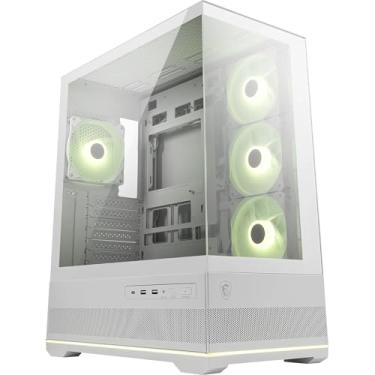 Imagem de MSI MAG PANO 110R PZ White - Capa para PC para jogos de meia-torre - Suporta GPUs de até 400 mm de comprimento, filtros de poeira removíveis, USB 20 Gbps (Tipo C), Back-Connect ATX e Micro-ATX