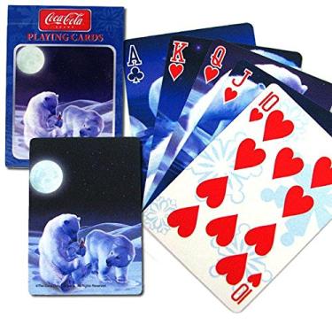 Imagem de Trademark Poker Cartas de baralho de urso polar de inverno Coca Cola, deck único