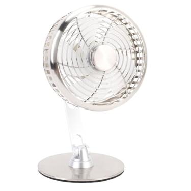 Imagem de Asixxsix Pequeno ventilador de mesa USB, ventilador de mesa retro silencioso recarregável com 3 velocidades ajustáveis, ventilador pessoal para mulheres e homens (Prata)