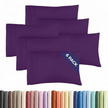 Imagem de Conjunto de 6 fronhas Queen – Capas de almofada ultra macias de qualidade hoteleira – Confortável e não amassa – Resistente a encolhimento, manchas e desbotamento – Fácil de cuidar, laváveis na