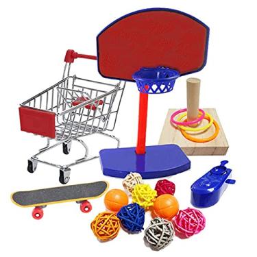 Imagem de JasCherry Conjunto de 4 peças brinquedos de treino de aves - conjunto de conjunto de treino de atividade e inteligência para papagaios, agapornis, periquitos, pássaros #6