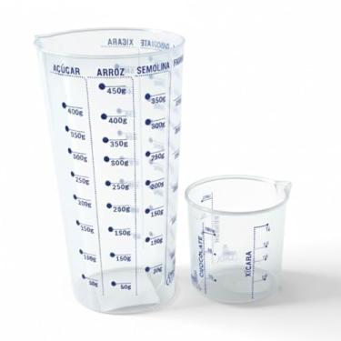Imagem de Conjunto de Copos Medidores 500 ml e 100 ml em Plástico Transparente 2 Peças Práticas e Resistentes Original