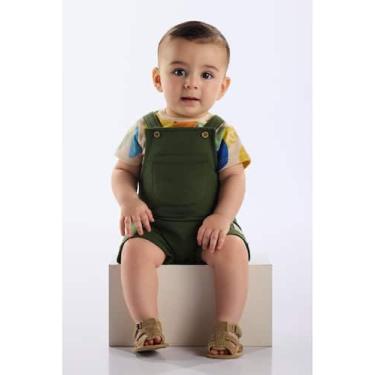 Imagem de Conjunto Jardineira e Body para Bebê Up Baby, Bege, P