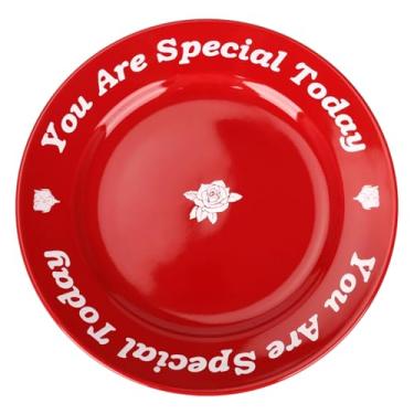 Imagem de Prato vermelho You Are Special Today - Pratos de cerâmica comemorativos de 27 cm para aniversários, casamentos, formaturas, chás de bebê, marcos e outros dias especiais (1)