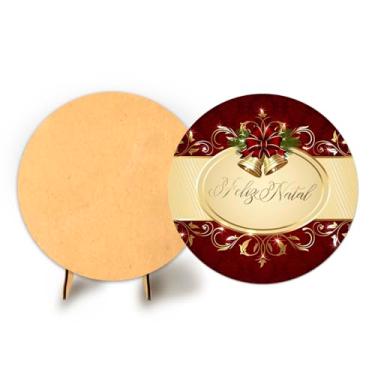Imagem de Painel Redondo C Elastico 50cm Natal + Suporte MDF (NAT004)