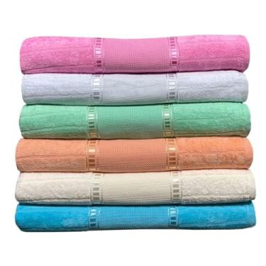 Imagem de Toalha Aveludada para Bordar Ponto Cruz 100% Algodão (Rosa,Lavabo)